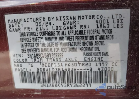 2024 Nissan Sentra Sv Xtronic Cvt from USA, damaged, VIN 3N1AB8CV5RY362299